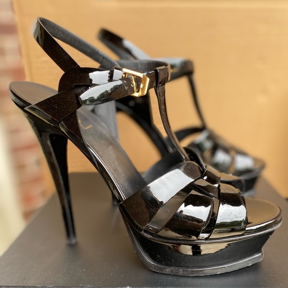 Shoes - Saint Laurent Patent Black Tribute Sz 39